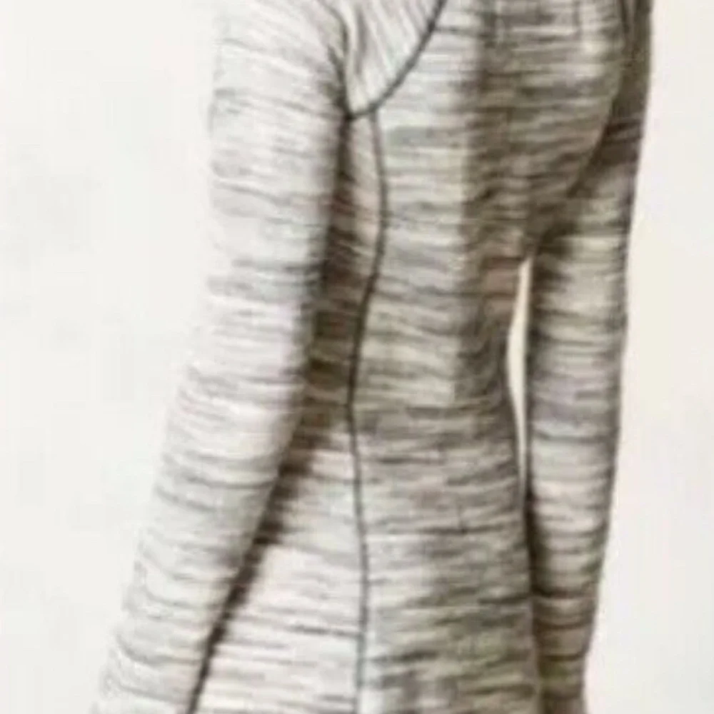 Anthropologie Saturday Sunday Long Sleeve T-Shirt Dress White Grey XL - Picture 3 of 7